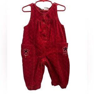 Sesame Street vintage toddler 80’s jumper red corduroy embroidered 18M overalls